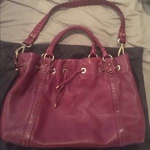 Large Donald J Pliner maroon purse