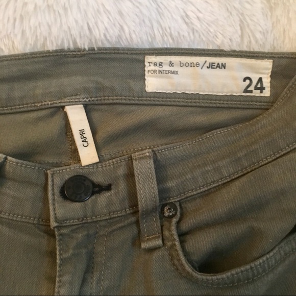 Rag & Bone Olive Capri Jeans Size 24 - Picture 3 of 5