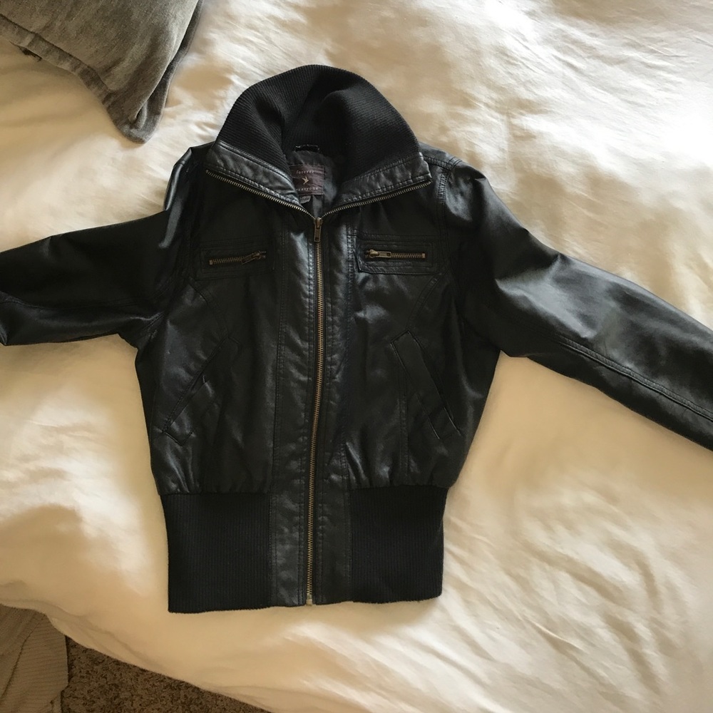 Forever21 faux leather bomber jacket