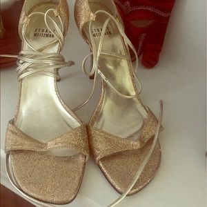 Stuart Weitzman gold high heels