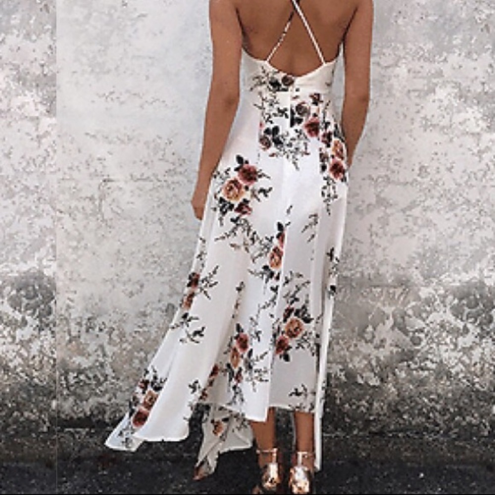 "Miranda" || Asymmetrical White Floral Maxi 💕 - Picture 4 of 4