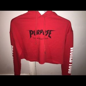 Purpose tour cropped sweat shirt .