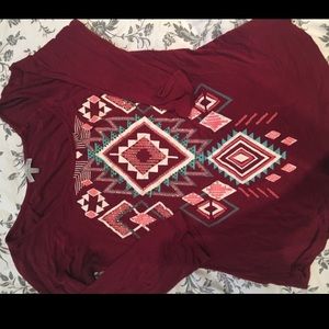 Deep red Aztec shirt