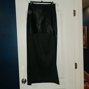 NWT! Nasty Gal high-low black faux leather skirt!