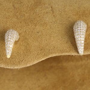 .59CT DIAMOND 14KT YELLOW GOLD HORN STUD EARRINGS