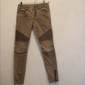 Army Green Free People Skinny Jeans