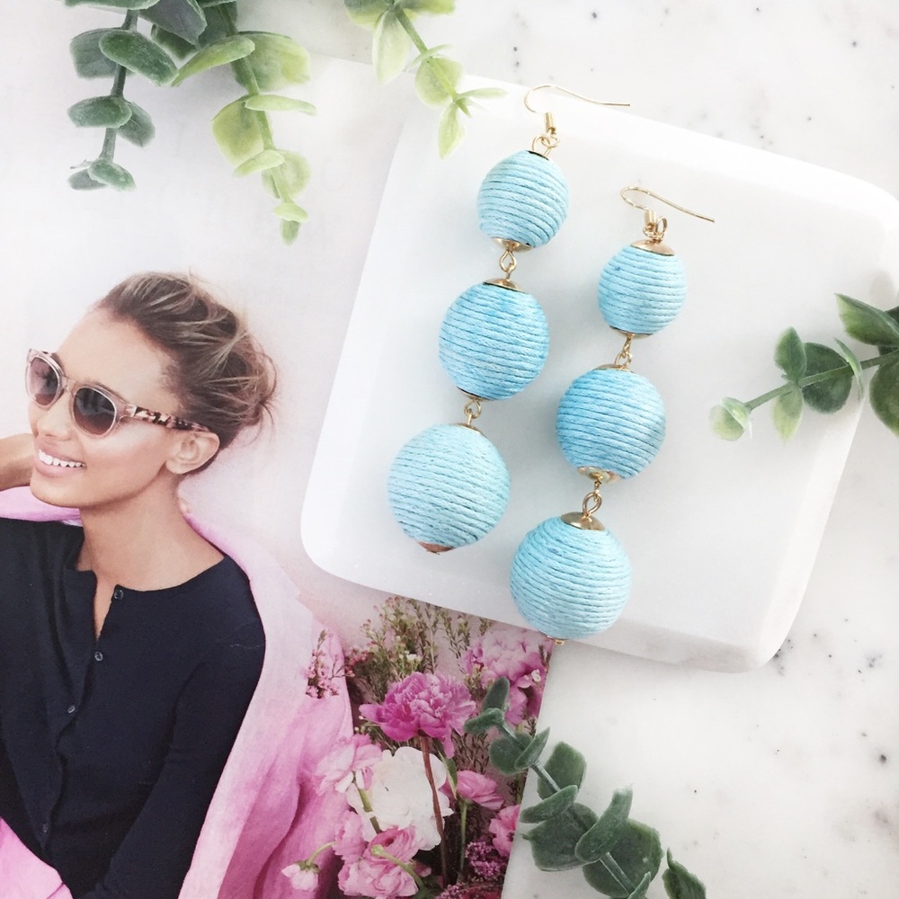 "Libby" Earrings || Light Blue Bon Bon