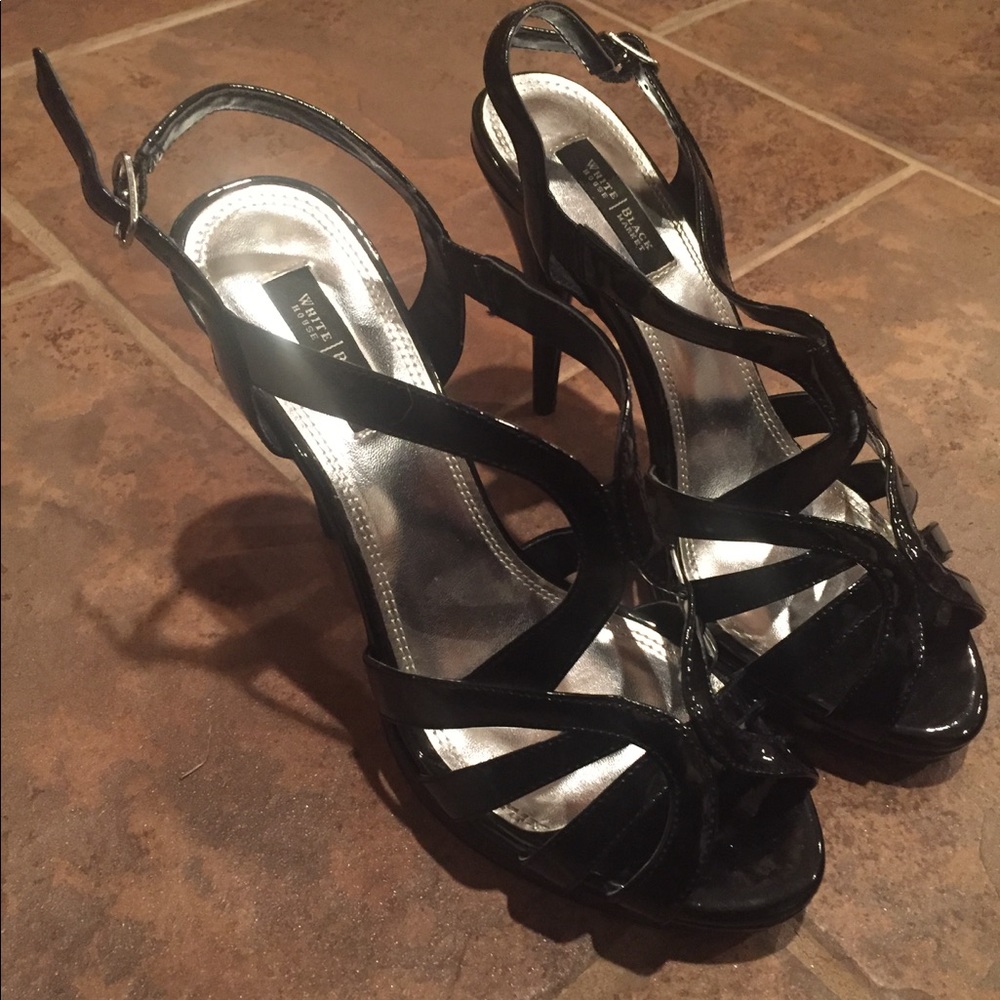 White House Black Market black strappy heels
