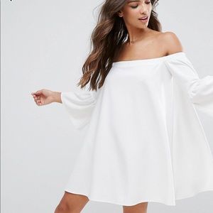 ASOS Off Shoulder Dress With Bell Sleeve