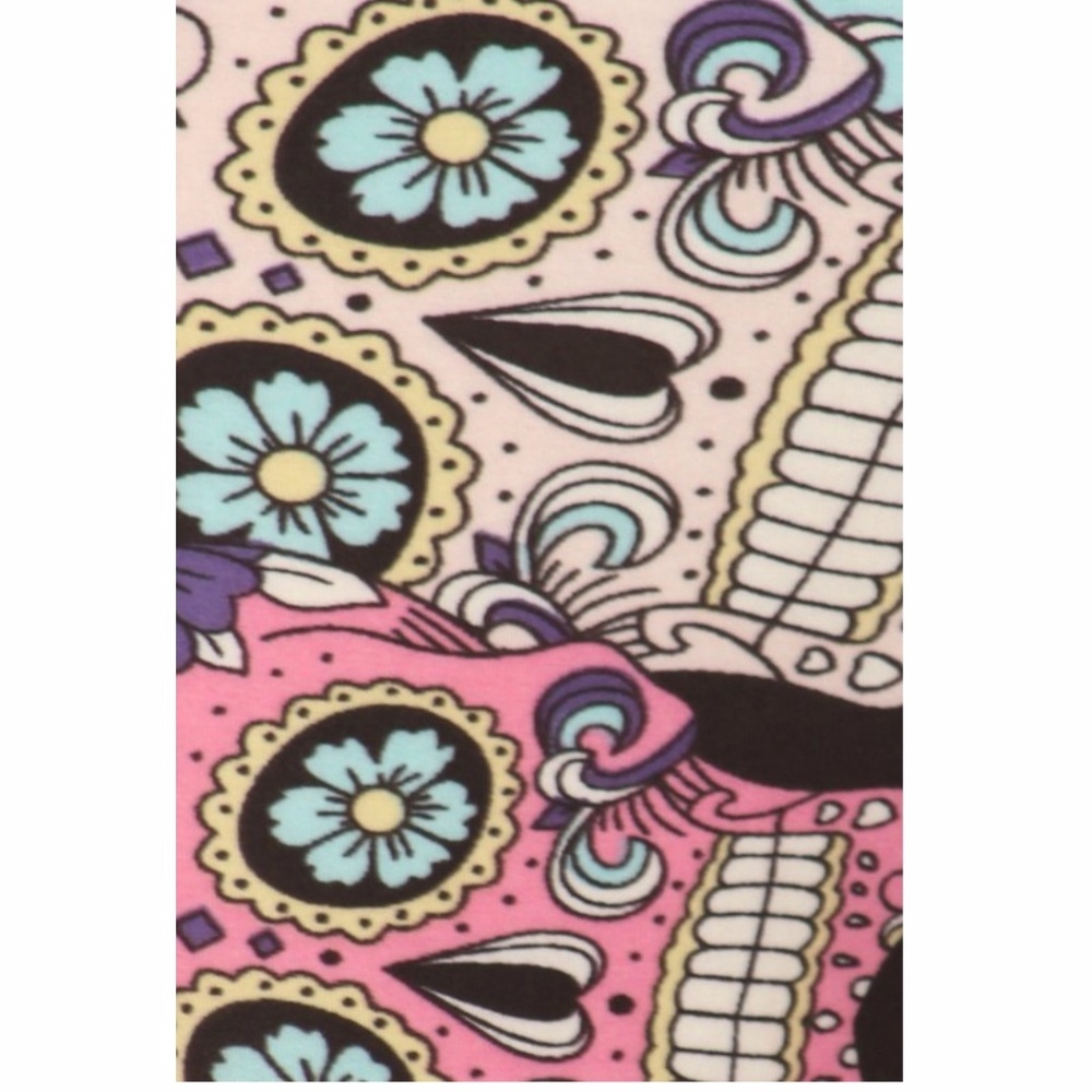 New! Mega Soft Sugar Skull OSFM Leggings - Picture 2 of 4