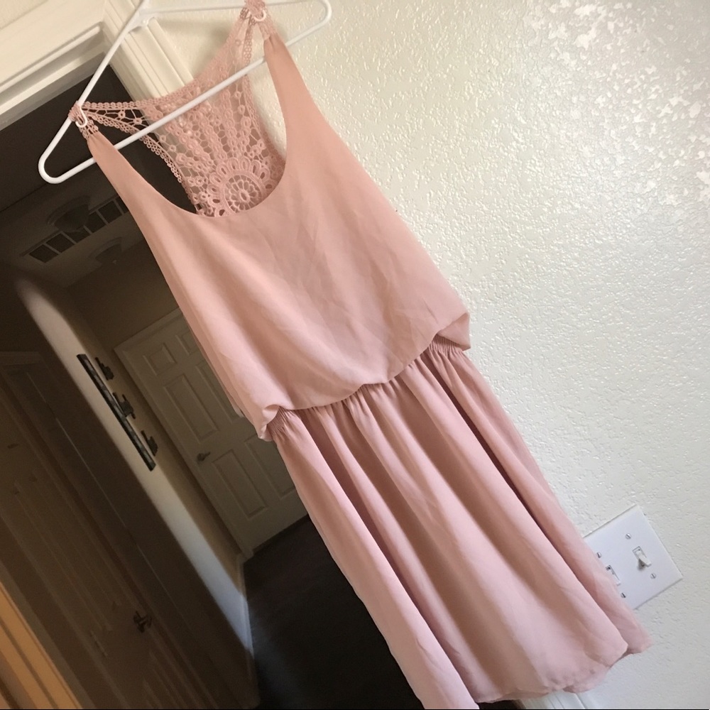 Blush lace racerback flowy dress