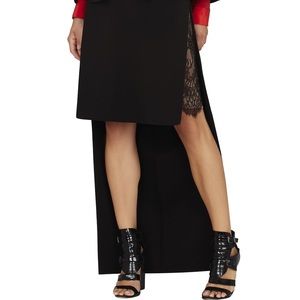 bcbg high low lace slit edgy skirt