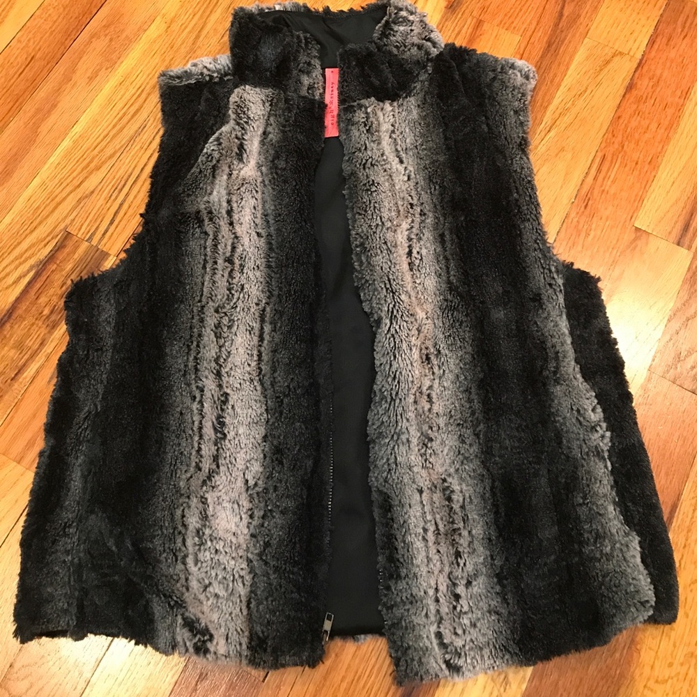 Multi Color Fur Zipper Vest