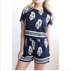 Two piece crop top and short set