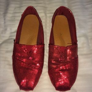 Sparkly Red Flats