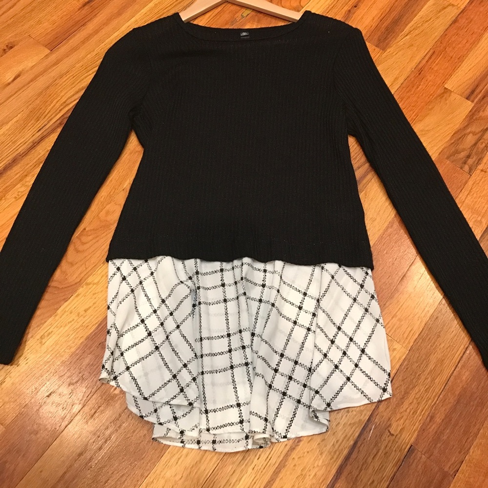 Design Lab Black Sweater with Sheer Underlay