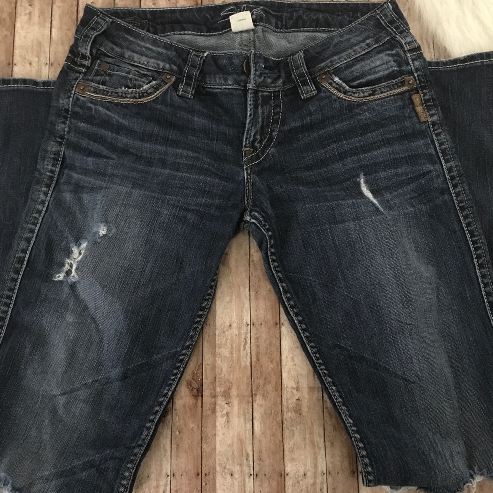 Silver Frances Jeans Distressed Dark Wash