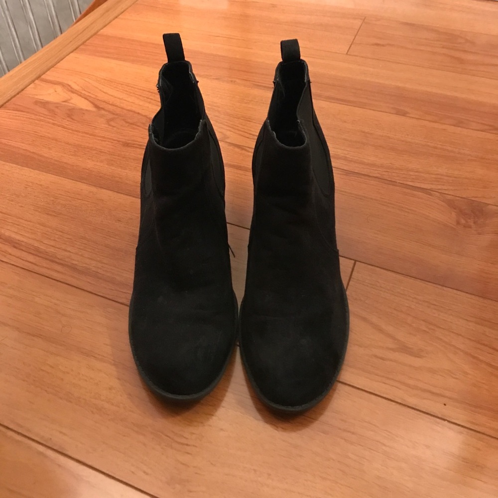 Black suede booties
