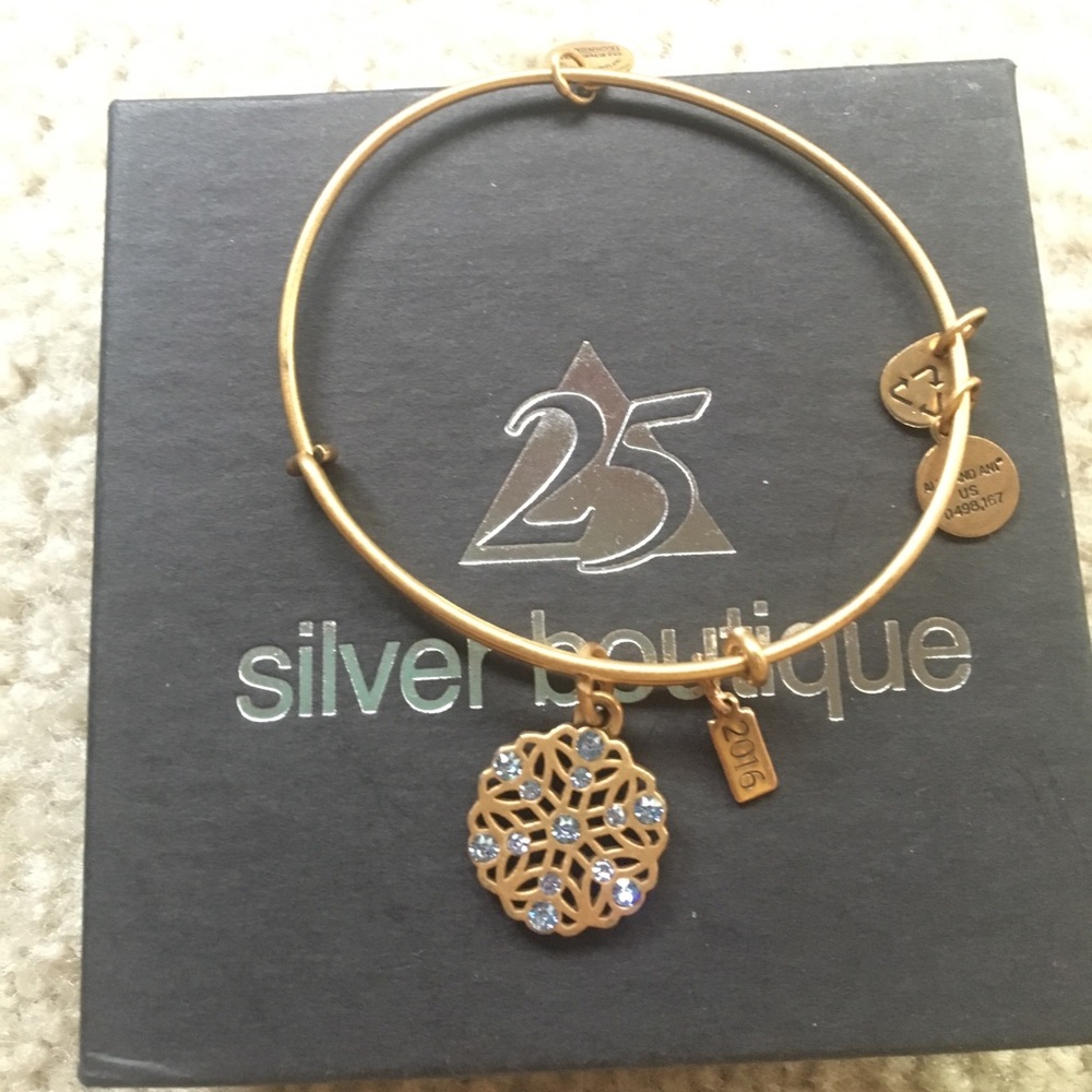 Alex and Ani 2016 snowflake charm bracelet .