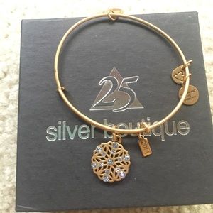 Alex and Ani 2016 snowflake charm bracelet .