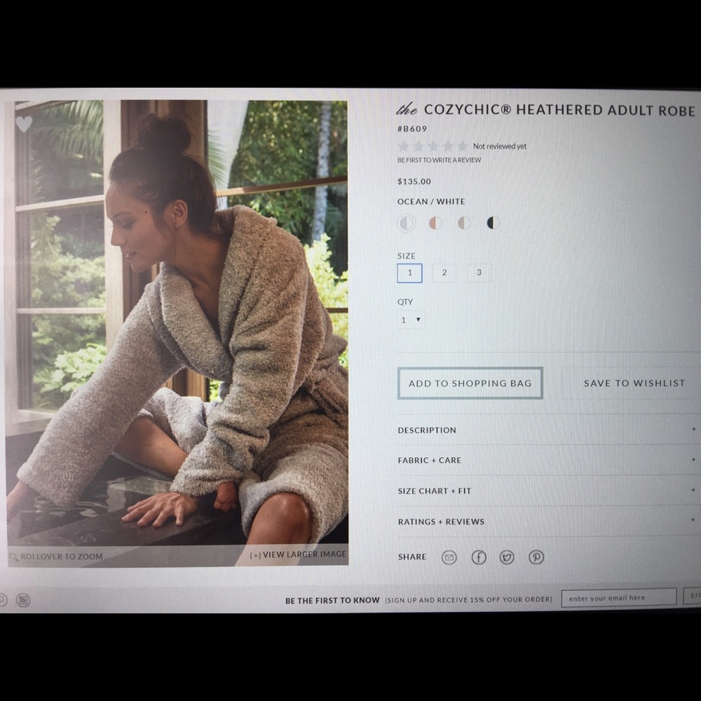 Barefoot Dreams Plush Robe.