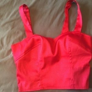 Pink zipper crop top
