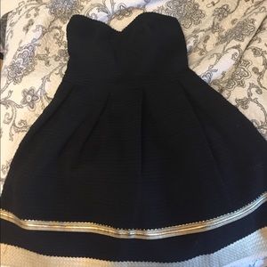 Black and gold minidress