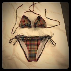Multicolored plaid VS bikini