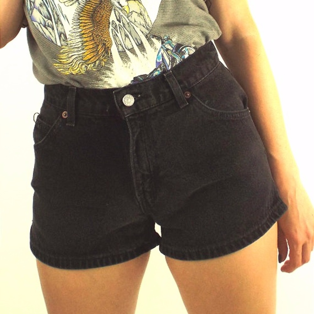 Levi's Vintage Black Denim High-Waisted Shorts