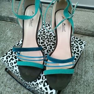 Aqua Teal Strappy sandals