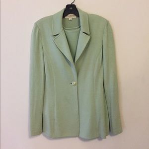St. John, knit, suit jacket and matching knot top