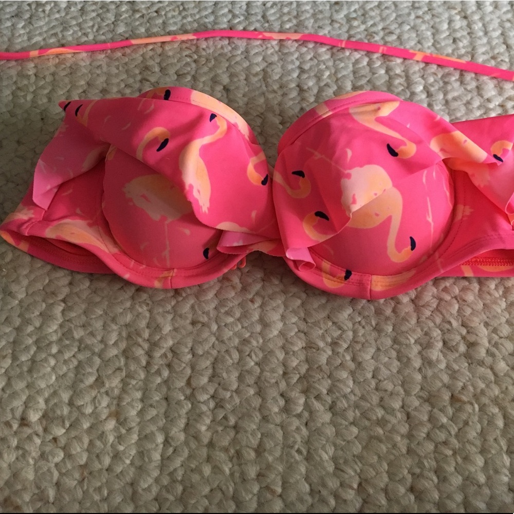Aerie flamingo strapless bathing suit top