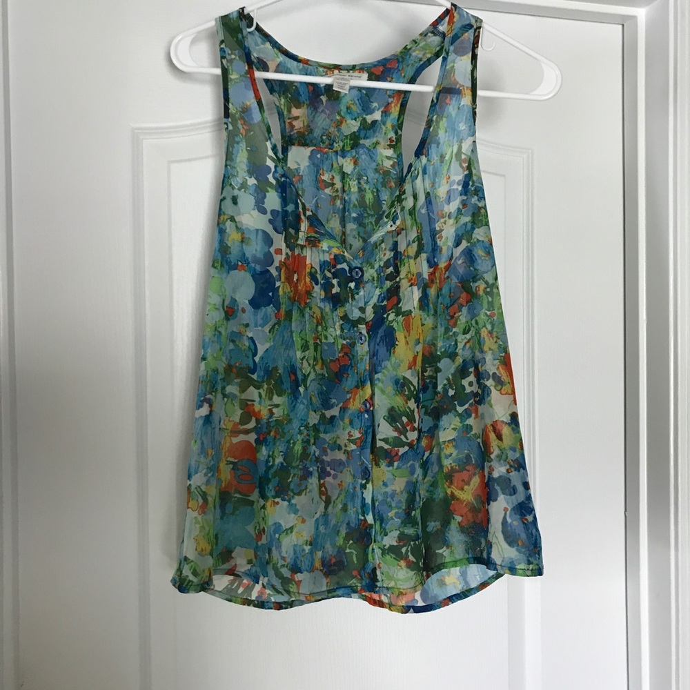 Button up floral tank
