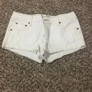 White denim shorts