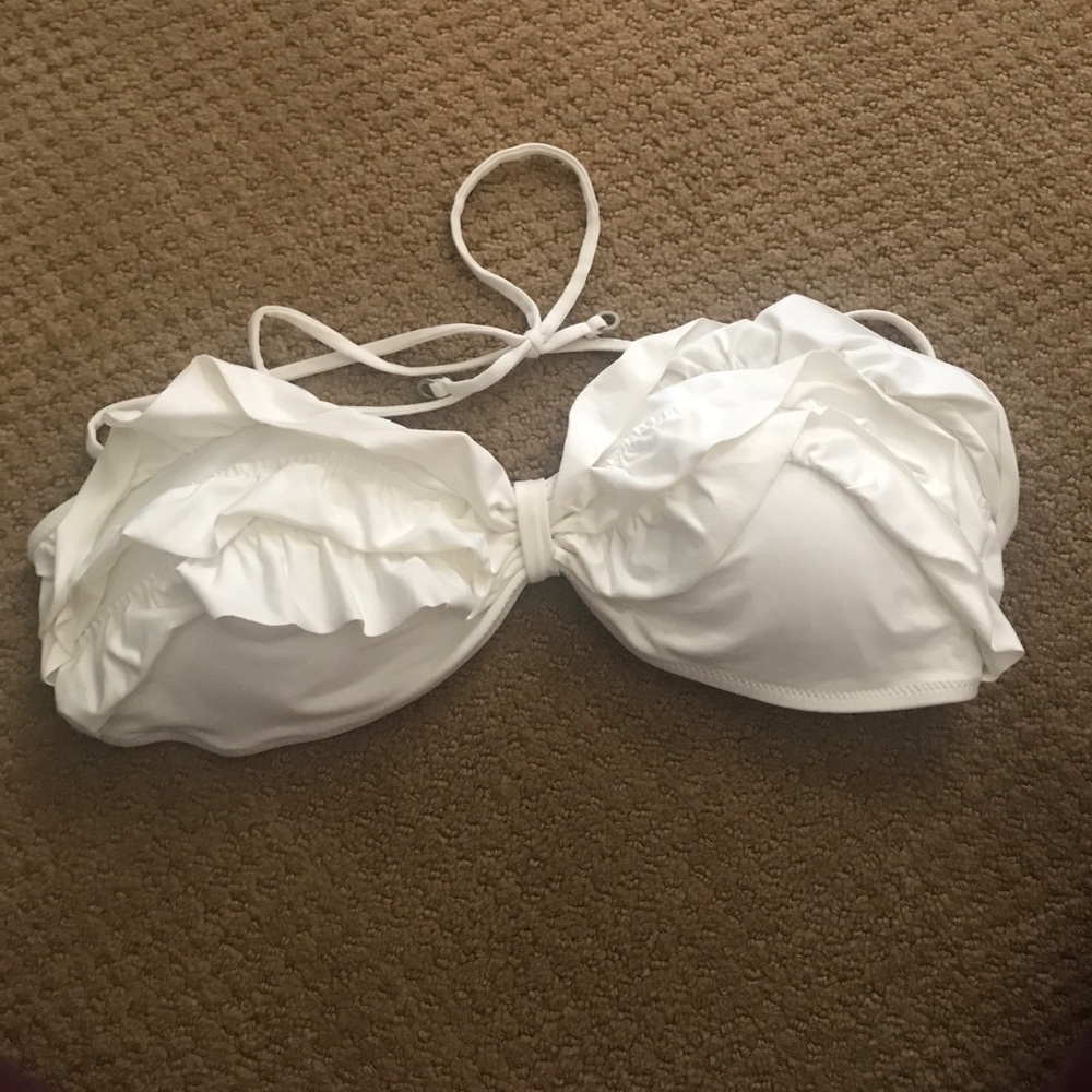 Ruffle bandeau swim top