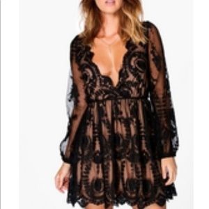 Black Lace Mini Dress