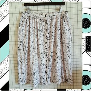 💖 Vintage 90s Button Up Expressionist Ink Skirt🦄