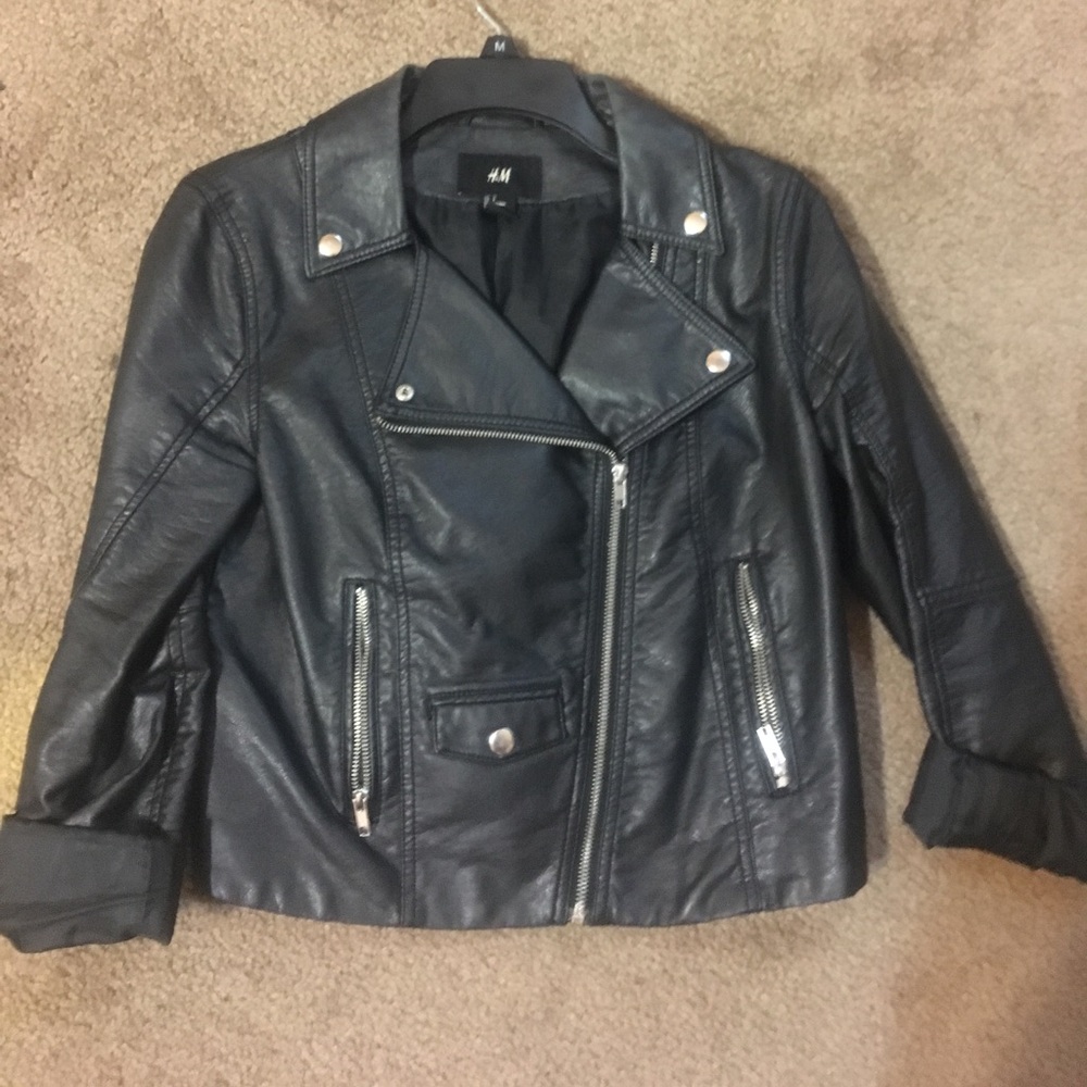 Black leather jacket