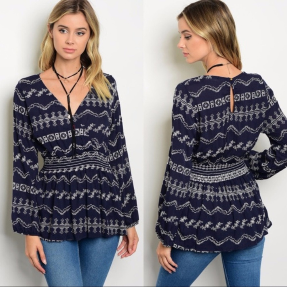 Long Sleeved Print Top