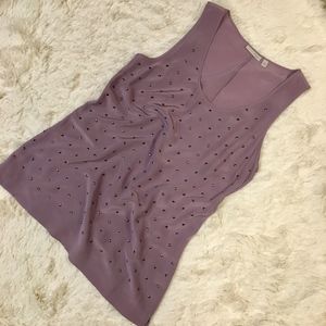 Lilac Silk Halogen tank top studded embellished xs