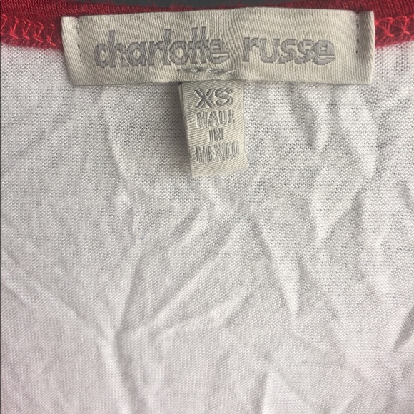 Charlotte Russe XS White/Red Muscle Tank - Picture 2 of 4