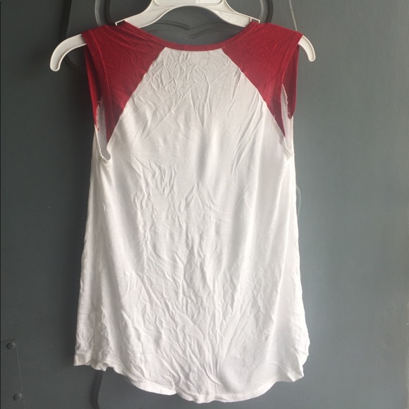 Charlotte Russe XS White/Red Muscle Tank - Picture 3 of 4