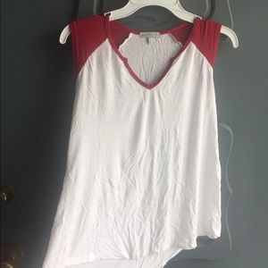 Charlotte Russe XS White/Red Muscle Tank