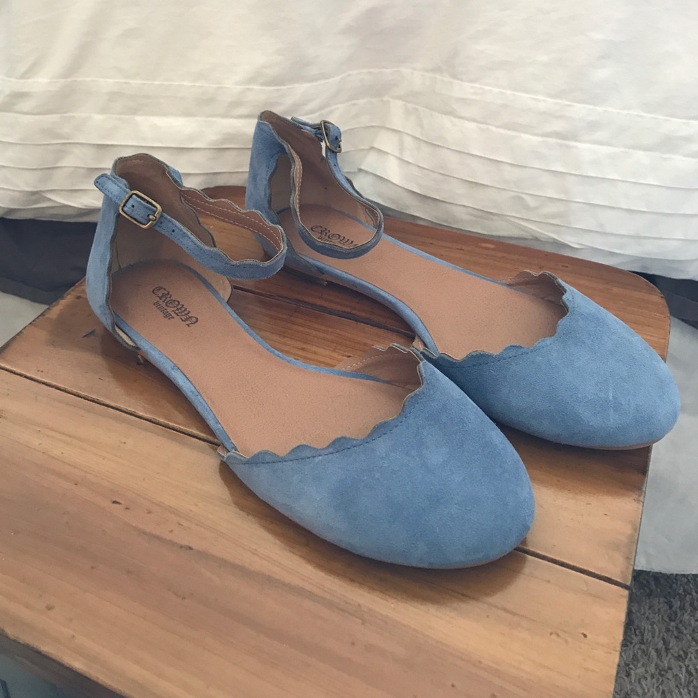 Sky Blue Suede Flats