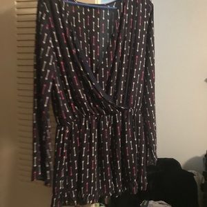 Pink and white arrow romper