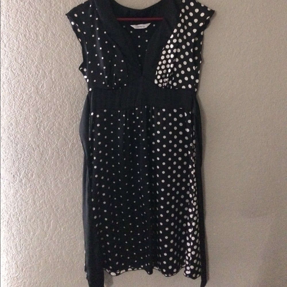 🌟SOLD Black and cream polka dot dress.