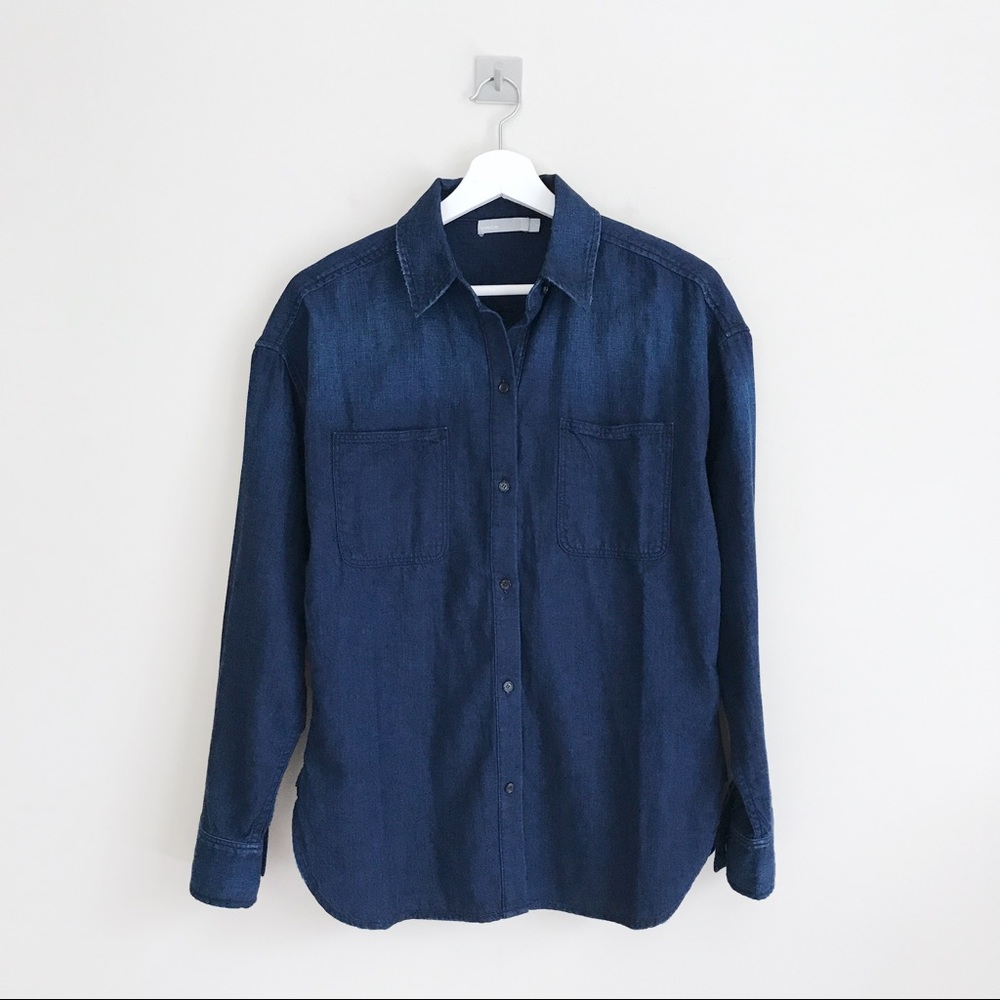 Vince Denim Button Down Shirt - Picture 1 of 8