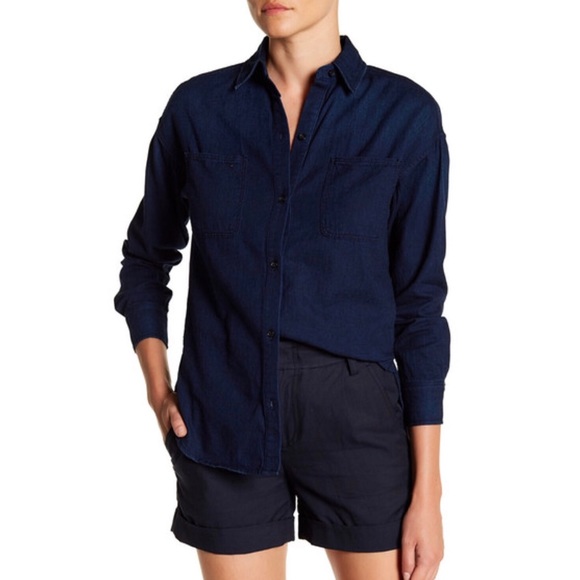 Vince Denim Button Down Shirt - Picture 7 of 8