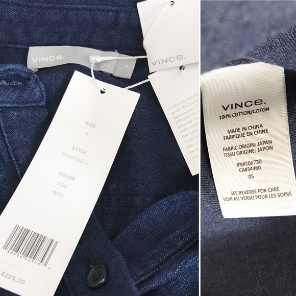 Vince Denim Button Down Shirt - Picture 6 of 8