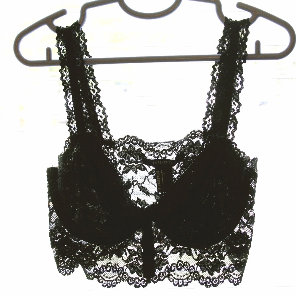NWOT Forever 21 Black Lace Bralette